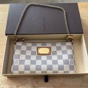 Louis Vuitton Pouch Mini Pochette Azur Damien Clutch Chaun Bag 100% Authentic